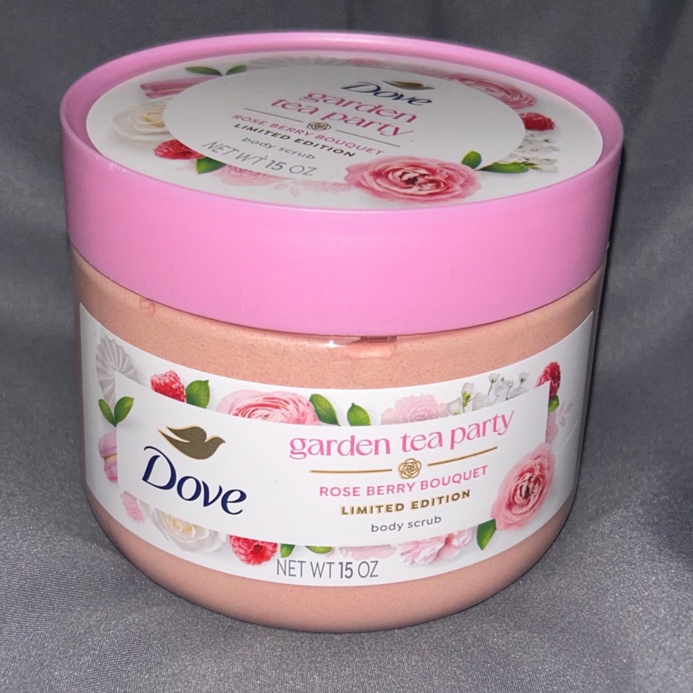 Dove Garden Tea Party Rose Berry Bouquet Limited Edition Body Scrub 15 oz NEW